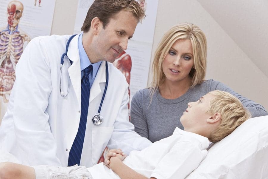 Picture of Family Doctor visiting sick child