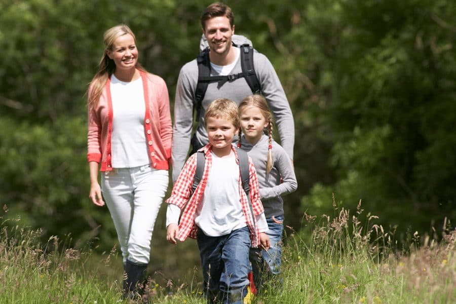 Picture of family hiking