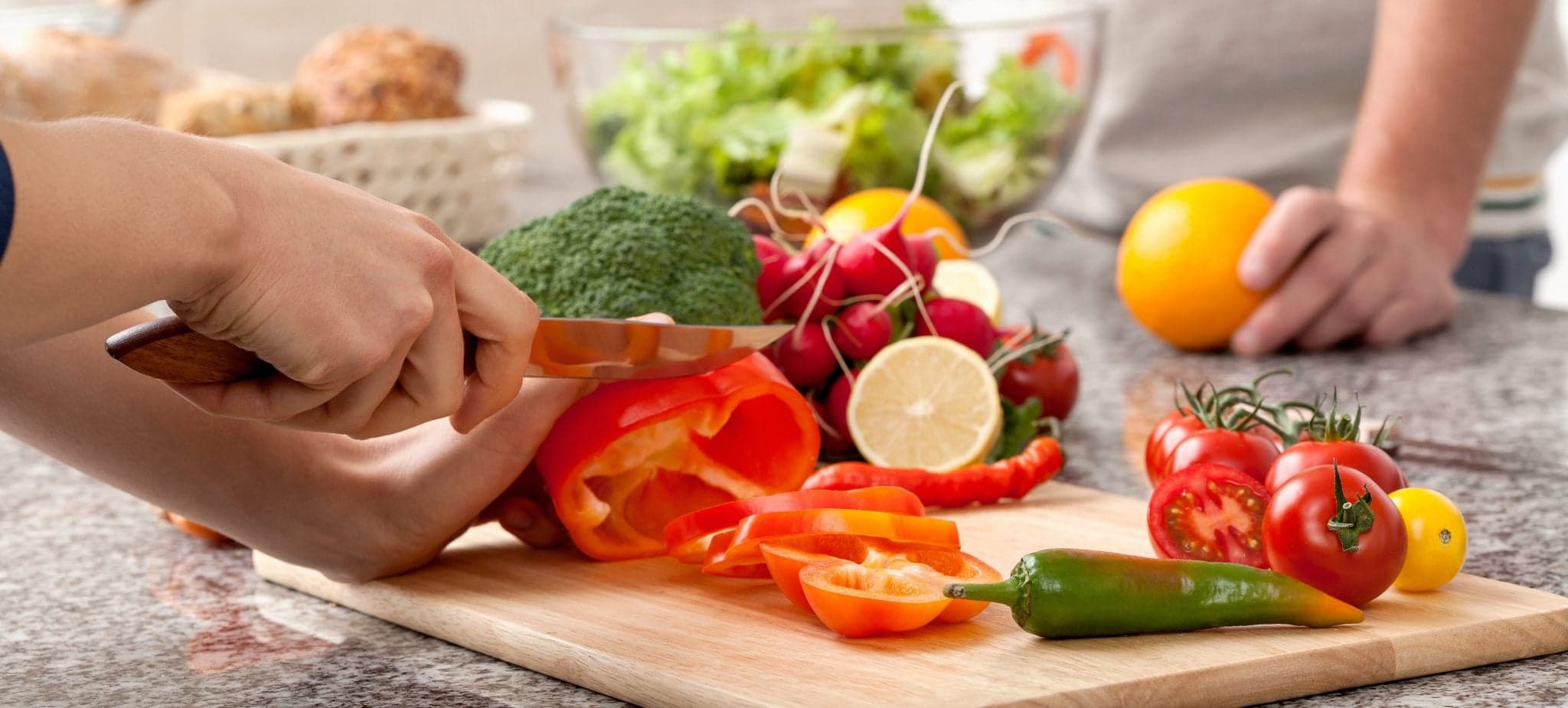 Picture of Cutting a vegetables for salad